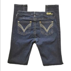 BUFFALO DAVID BITTON SABINE MID RISE STRETCH SKINNY DARK WASH JEANS SZ25